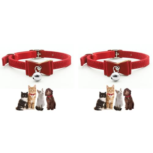 Qpets® Cat Collar Adjustable Belt Strong Breakaway Buckle with Bell Velvet Neck Strap Soft Plush Gift Total Length 36CM 14.17in 2 PCS Qpets® Cat Collar Adjustable Belt Strong Breakaway Buckle with Bell Velvet Neck Strap Soft Plush Gift Total Length 36CM 14.17in 2 PCS